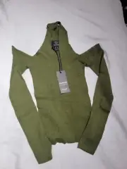 ASOS Threadbare Petite Ema Cutout Jumper Sweater Soft Green Size US 6P NWT