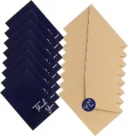 HOUDERCO Small Thank You Cards Bulk Envelopes 10 Sets Decorative Greeting Cards for Teacher Colleagues
