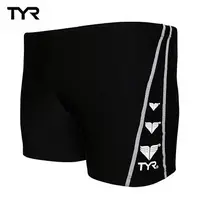 在飛比找Yahoo!奇摩拍賣優惠-~有氧小舖~美國品牌 TYR 男用四角黑色訓練款泳褲Logo