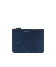 Comme des Garçons Wallet Logo Printed Zip-Up Pouch One size Blue