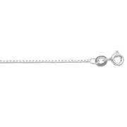 9kt White Gold Box Chain Necklace 41cm