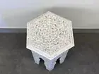 NEW Mother of Pearl Inlay Floral Moroccan table-White