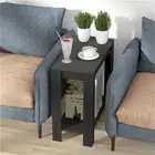 Modern Black Coffee Table Small Wood Narrow Sofa Side End Table Nightstand TV St