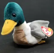 Original TY Beanie Babies 1997 1998 Jake The Duck Retired Rare Errors Stamp Tag