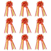 10Pcs Gift Pull Bows Baskets Present Wrapping Bows Big Flower Bow Red Yellow
