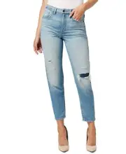 Buffalo David Bitton Womens Cotton Margo Distressed Mom Jeans (Blue, 27)