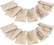 Vlando 2024 Travel Jewellery Bag, Jewellery Bag Small, Transparent Velvet Bag Zip Pockets, Organza Bag, Jewellery Case for Women, Girls, Gift, Pack of 12