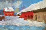 Claude Monet - Red Houses at Bjornegaard Poster 17.5" x 11.5" Laminated