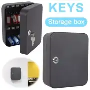 Wall Mount Key Lock Box Cabinet 20 Hooks Security Safe Combination Key Storage