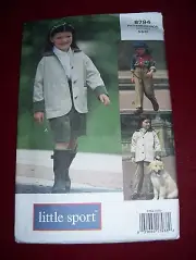 LITTLE VOGUE SPORT #8794 - GIRLS JODHPUR PANTS - JACKET - SKIRT PATTERN 5-6X FF