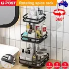 Square Rotating Kitchen Storage Spice Organiser Rack Pantry Bathroom Shelf