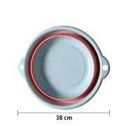 (L Blue)Baby Wash Basin Household Portable Folding Basin Plastic Clothes Vega