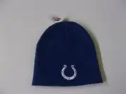 NWT Mens Indianapolis Colts Bright Blue Embroidered Winter Knit Toboggan Hat