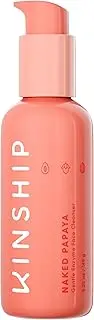 [Kinship] Naked Papaya Gentle Enzyme Milky Cleanser - Jojoba Oil Facial Cleanser - Non-Foaming Cream Face Wash + Vitamin E - Eye & Face Makeup Remover - Soothe & Hydrate - For All Skin Types (5.25 Oz)