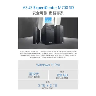 ASUS M700SD 薄形商用電腦 i5-12500/獨顯 繪圖/加裝升級 選配