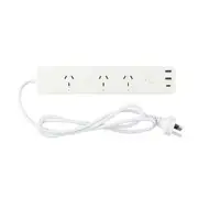 Brilliant Smart Cannes 3 Outlet Powerboard with 3 USB Ports