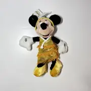 NWT Disney Store 8” Gold Flapper Minnie Mouse Mini Bean Bag Plush