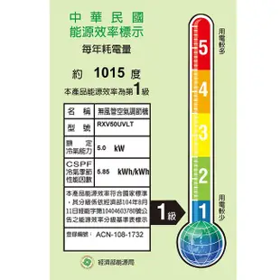 [特價]DAIKIN大金 大關系列變頻一對一冷暖空調 RXV50UVLT