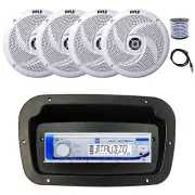 Dual Marine Receiver,Spa Bezel,Adapter, Antenna,Wire, 4x 8'' 320W White Speakers