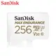 SanDisk MAX ENDURANCE 256G microSD V30 U3 4K (SD-SQQVR-256G) 極致耐寫度記憶卡