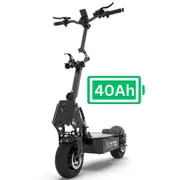 VOLTRIUM Rogue Dual Motor MAX Adult Electric Scooter Black/Cyan 40Ah Battery