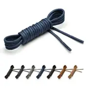 Benchmark Dress Shoe Laces - Extra Thin Waxed Cotton Shoelaces 33" Navy Blue