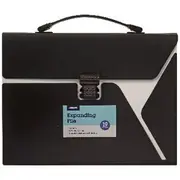 J.Burrows A4 Expanding File 19 Pocket Button Black