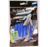 Schick 舒適牌高級防滑輕便刀(6支裝)特殊雙層刀片/鬍渣清除器/刮鬍刀