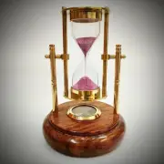 Sand Timer Hourglass Compass hourglass with wooden Base