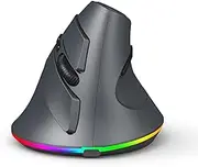 zolyet Vertical Wirel Gaming Programmable 2.4G Wireless+BT Connection Ergonomic Design Black Wirel AA Battery