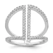 Sterling Silver Rhodium-plated 62 Stone Micro Pav� Cubic Zirconia Ring Size 8
