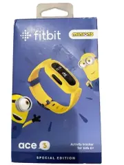 Fitbit Ace 3 Activity Tracker for Kids 6+, Minions Special Edition, Yellow, New