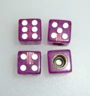 Purple Dice Set of 4 Truck Car Motorcycle ATV Bike Wheel Valve Stem Dust Cover