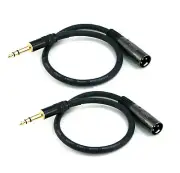 ( 2 Pack ) 6 feet Premier Series XLR Male to 1/4in TRS Male Cable