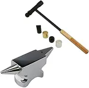 Jewellers Tools Double Horn Anvil & 6 Part Hammer [Alloy Steel, White]