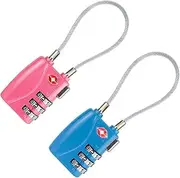 OSALADI Steel Wire Rope 3-bit Password Padlock Customs Lock Travel Luggage Padlock Keyless Security