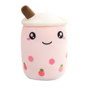 Cute Boba Milk Tea Plushie Toy Soft Stuffed Latte Americano 23cm Strawberry B