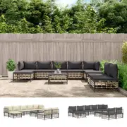 Outdoor Lounge Set 10 Piece Outdoor Sofa Set with Cushions Poly Rattan vidaXL