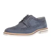 BRAND NEW Kenneth Cole New York Men Vertical Lace Up Oxfords Navy Suede Sz 8.5 M