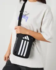 [adidas] adidas Women's Tr Organizer Messenger Bag in Black/White One Size Black/White