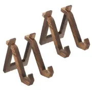 2 Pcs Wooden Plate Display Stand, 5.9 Inch Display Holder for Plate, Brown