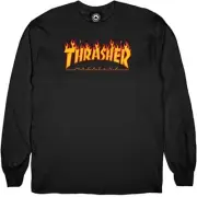 Thrasher Flame Logo Black Crew Jumper