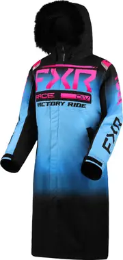 FXR Warm-Up 2023 Ladies Snowmobile Coat, black-blue, Size XL for Women Black Blue