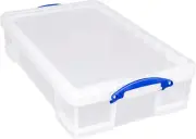 33 Liter Plastic Stackable Storage Container with Snap Lid & Built-In Clip Lock
