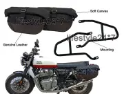 Royal Enfield "Soft Pannier Bags With Mounting Rails D1" GT & Interceptor 650cc