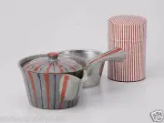 [Value] Hasami Porcelain : Kyusu tea pot & Tea caddy storage Set (STRIPE) w Box