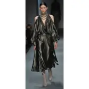 Zimmermann Karmic Metallic Billow Dress Silver Green Lame Lurex Silk AU8 US4