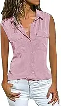 Walking T Shirts Women Collar Down Pockets Sleeveless Casual Front Tops Turn Women's Blouse Long Sleeve Shirt Women Nylon