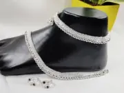 Anklet Silver Plated Ankle Chain Women Anklets Foot Bracelet Indian Party Payal