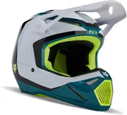 FOX V1 Nitro MIPS Motocross Helmet, black-white-green-blue, Size 2XL for Men Black White Green Blue